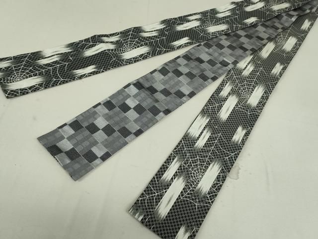 平和屋着物●男性　両面　角帯　蜘蛛の巣　変わり市松　未使用　DAAT7705ob 平和屋着物○男性 両面 角帯 蜘蛛の巣 変わり市松 未使用 DAAT7705ob