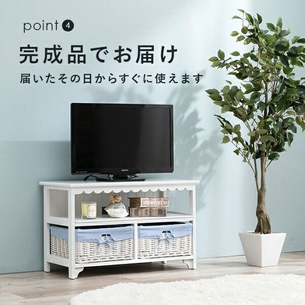 入荷now 口コミ テレビ台/テレビボード 内布付き 木製 ホワイト 約幅70cm テレビ台・テレビボード