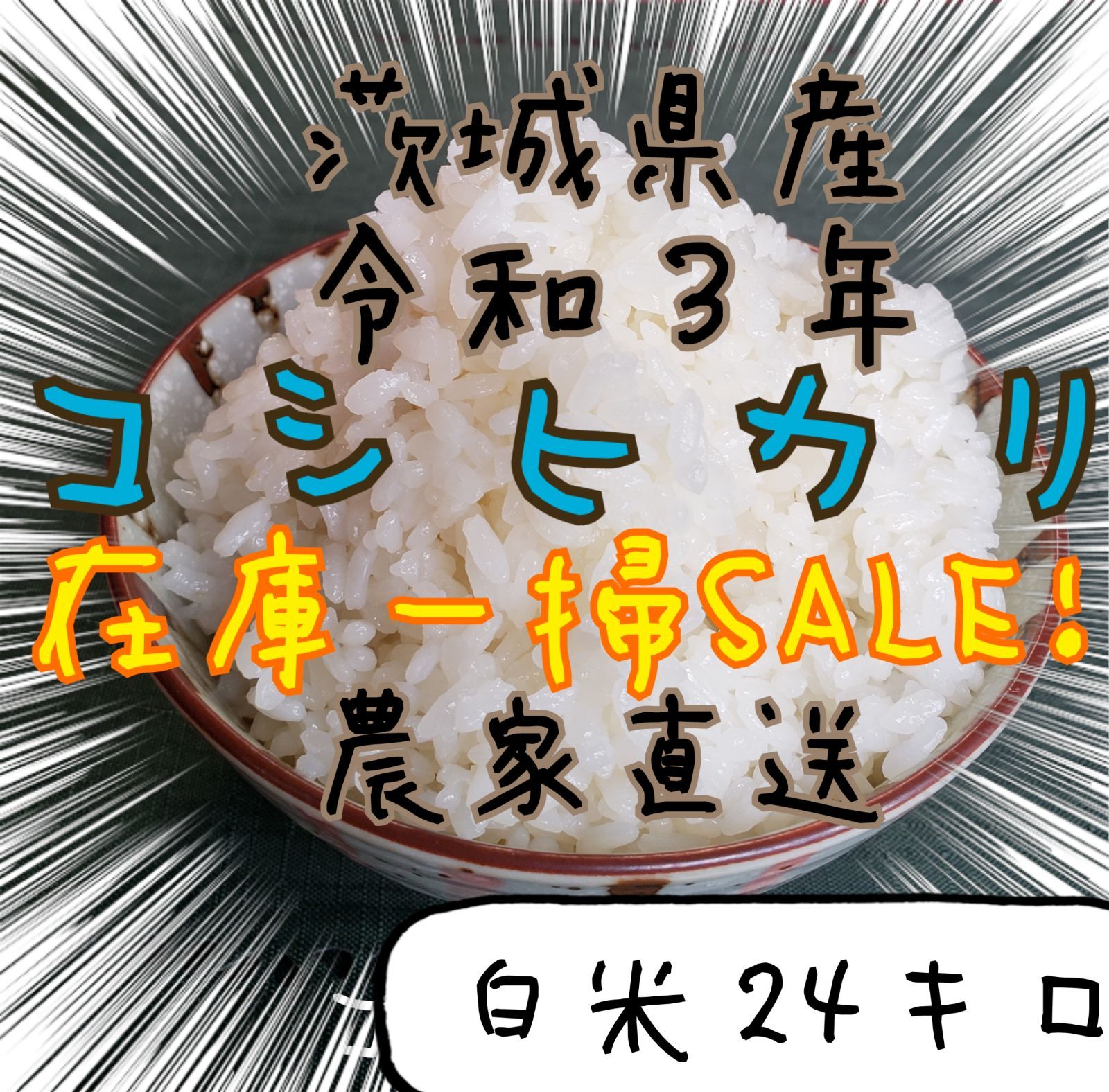 在庫一掃sale 白米コシヒカリ24キロ 茨城県産 - ⭐ふみち⭐ - メルカリ