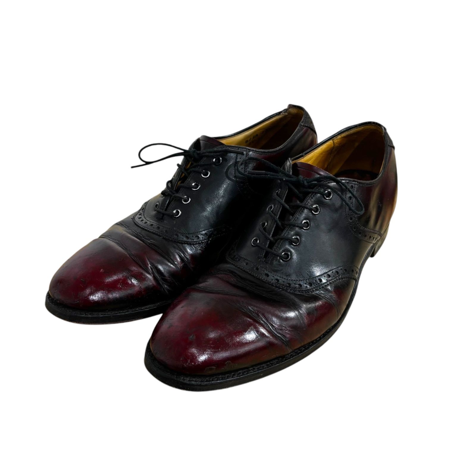 80s Johnston-Murphy Leather Saddle Shoes Made in USA 27.5cm ジョンストンアンドマーフィー サドルシューズ レザーシューズ ドレスシューズ ヴィンテージ ビンテージ アメリカ製