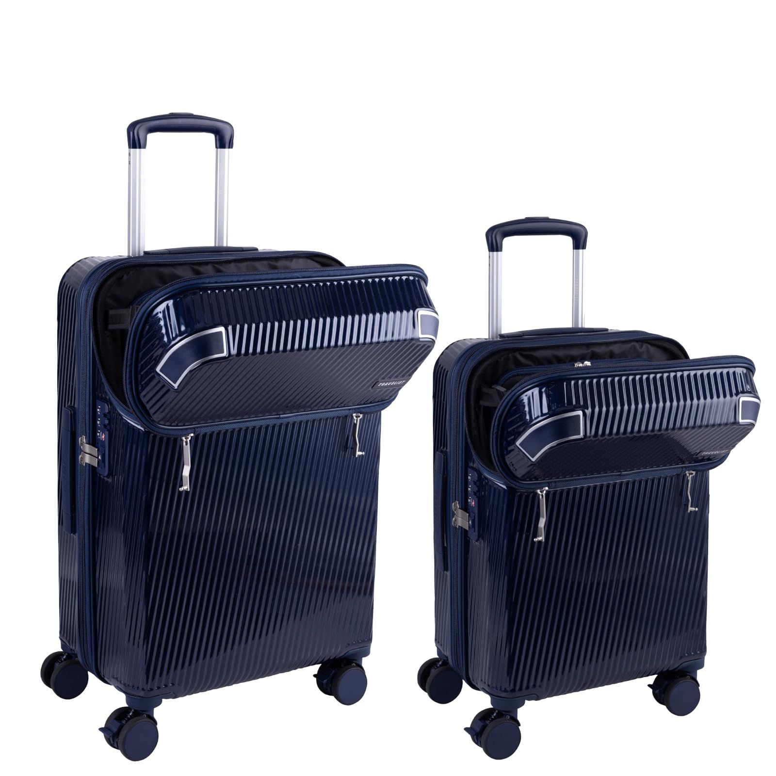 TRAVELIST トラベリスト キャリーケース ジッパー フロントオープン トップオープン ブレーキ付き 拡張機能 ACCEL アクセル