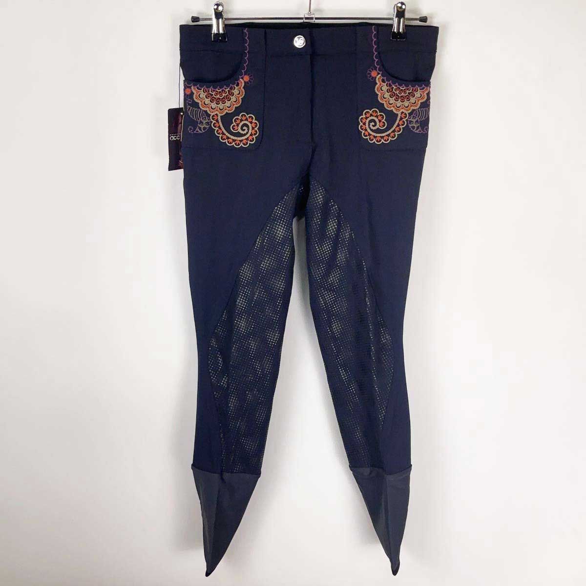 【中古・未使用品】アカデミアイタリアーナ Accademia Italiana キュロット EMPIRE パワーグリップ 44(IT) NAVY ネイビー レディース 乗馬パンツ 競技用ズボン 馬術 未使用】アカデミアイタリアーナ Accademia Italiana キュロット