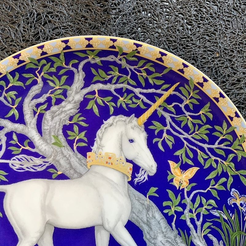 ユニコーン 夢の園 ５枚フルコンプ ドイツ フッチェンロイター 飾り皿 ...