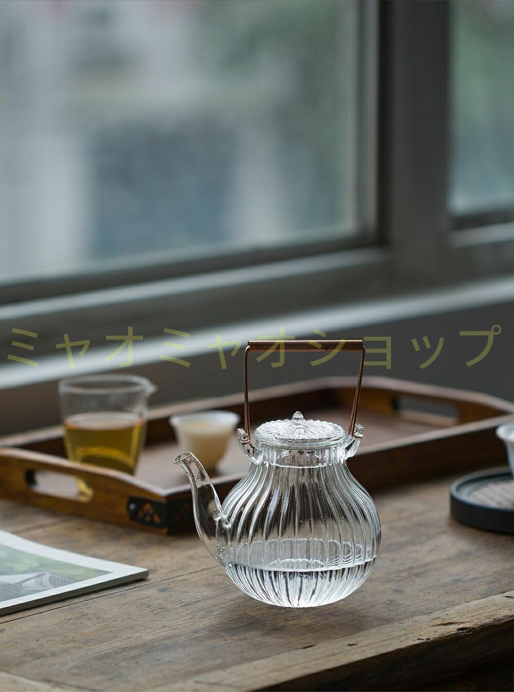 鶴首 耐熱ガラス ティーポット 茶こし付き ガラス製ポット