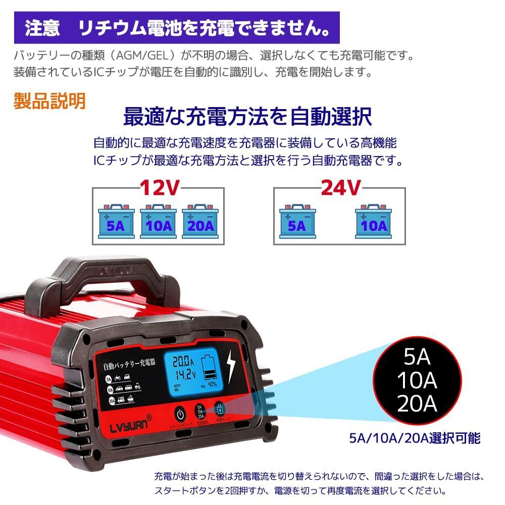 定格20A バッテリー診断機能付