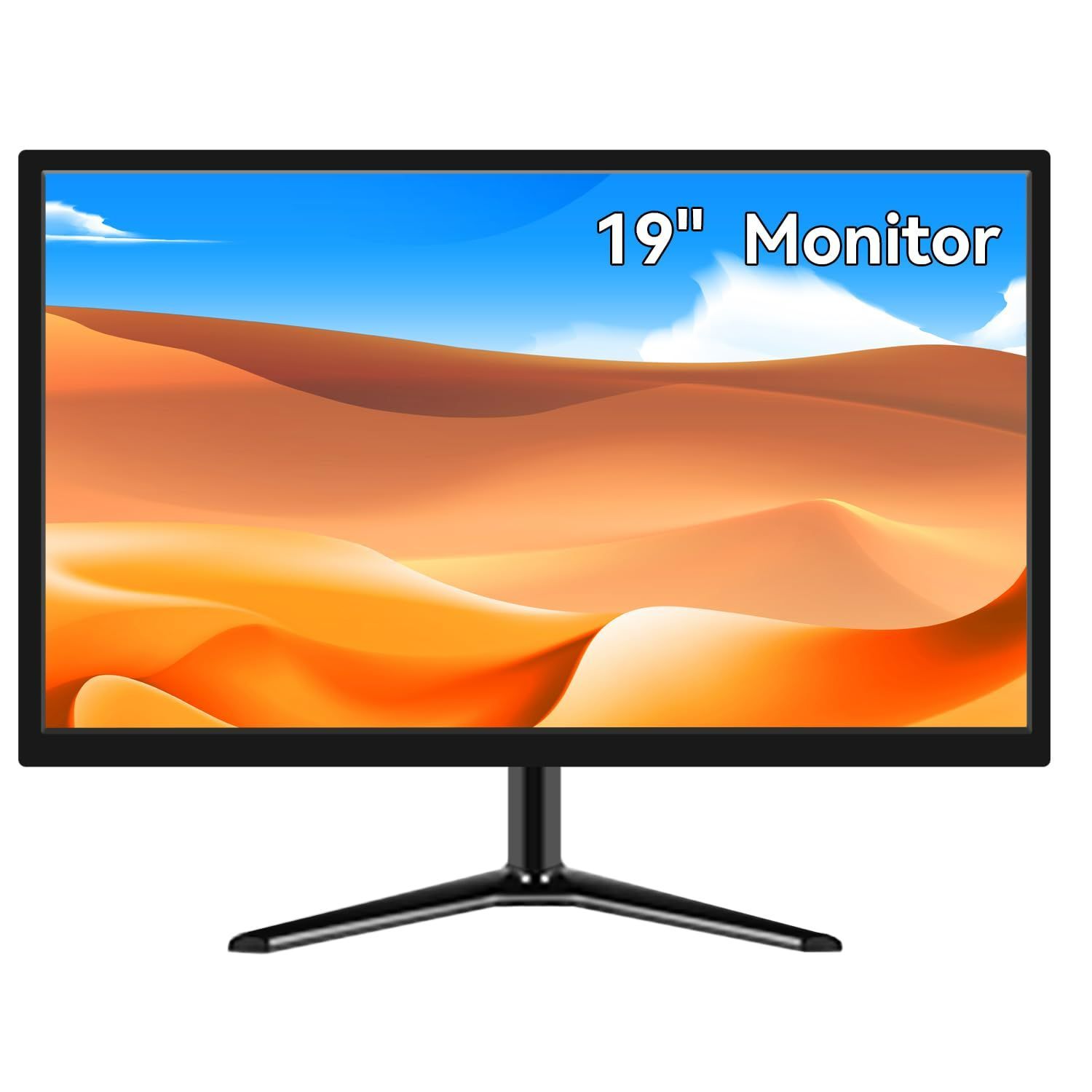 19インチPCスクリーンコンピュータモニタ、VESA、60Hz、1440x900ビジネスディスプレイ、HDMIおよびVGAポート、デュアル内蔵スピーカー、170広視野角LEDデスクトップモニタ、ブラック