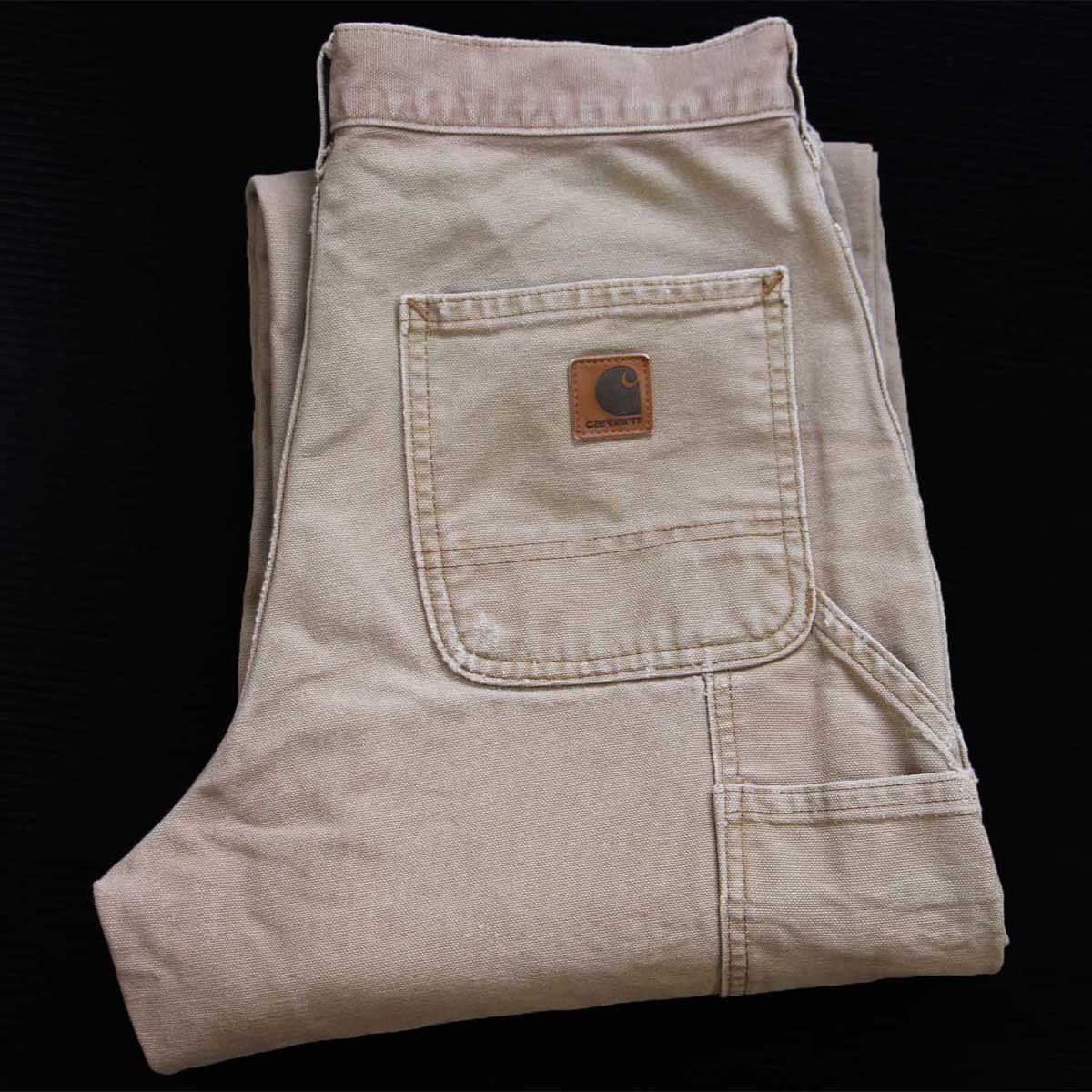 Carhartt ペインターパンツ ベージュ ダメージ加工 carharttカーハート ダメージ ダック地 ペインターパンツ グレー