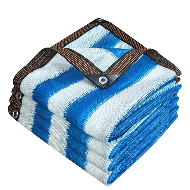 YEZOND 日除け シェード 屋外 3M*6M 遮光ネット 農業 園芸用 青と白 シェード 紫外線から守る 高密度ポリエチレン ベランダ 窓 カーポート ルーフ ヤード パーティーなどに最適 0