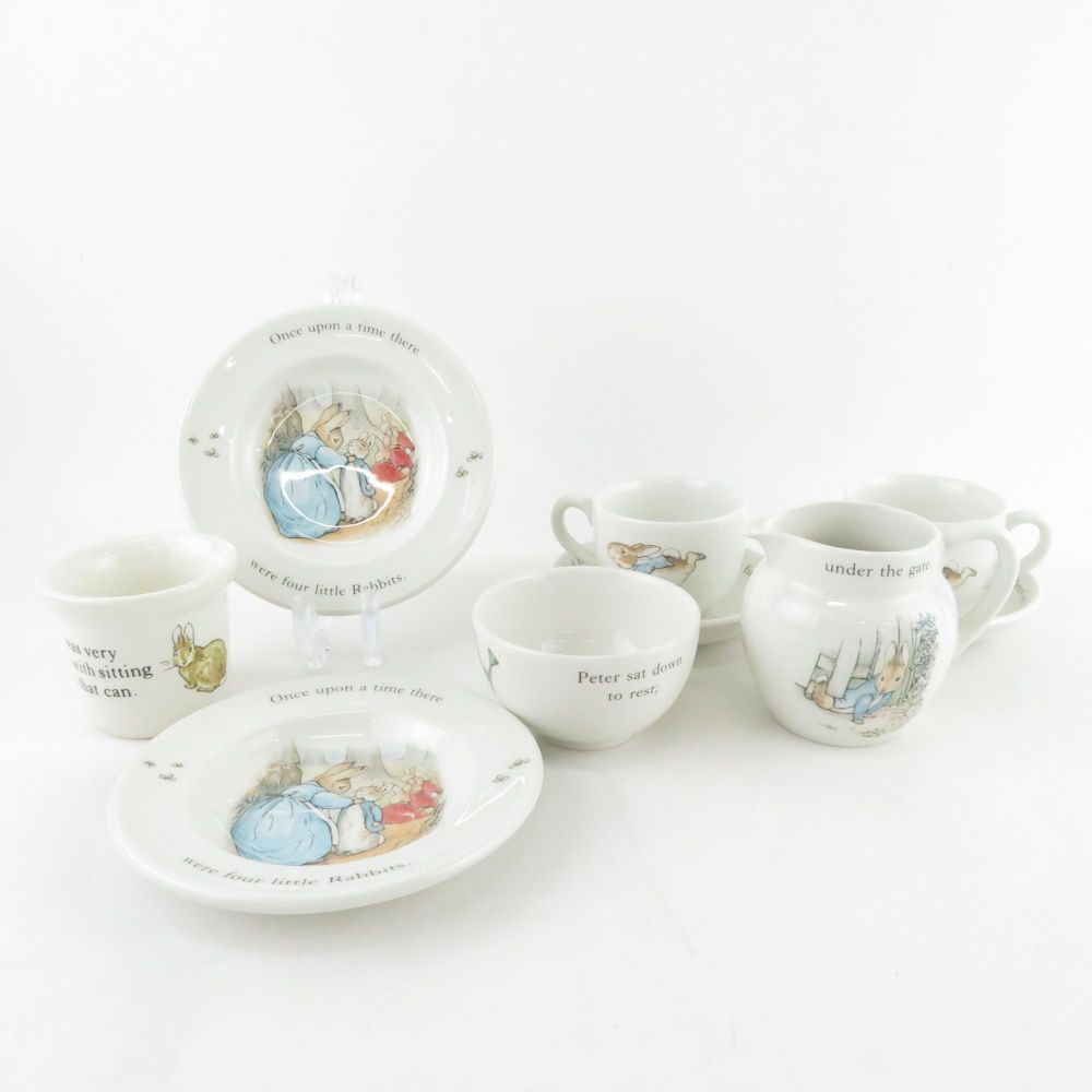 美品 WEDGWOOD ウェッジウッド ピーターラビット チルドレン セット 6点 セット 子供 ミニチュア SY9112J 