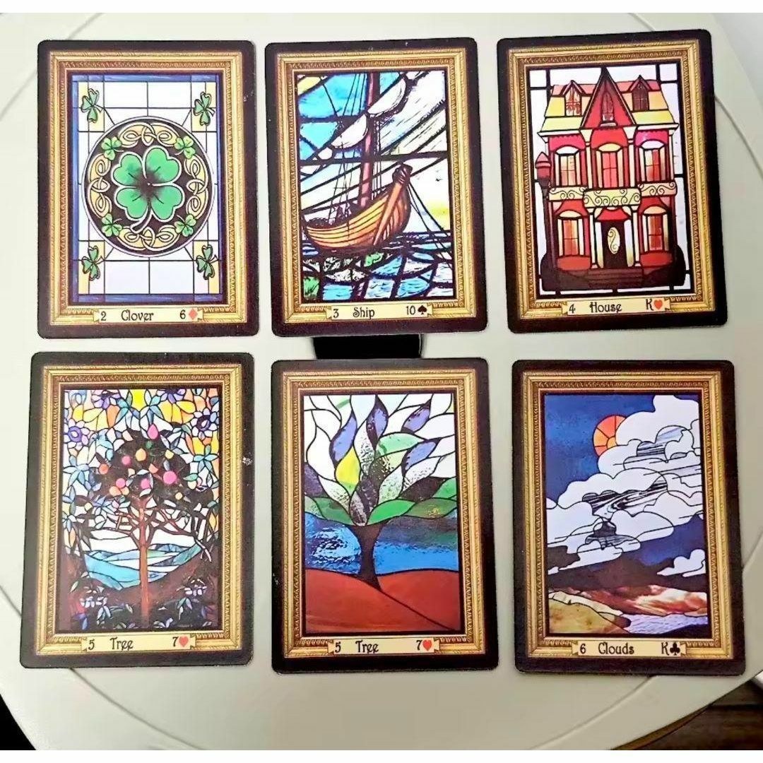 ✨香港人気メーカー✨教会の神聖なステンドグラスデザインのルノルマンカード Amazon.co.jp: 【正規品】Stained Glass Lenormand ステンド