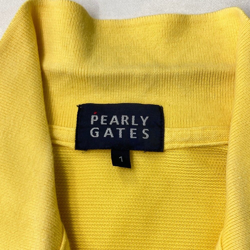 【美品】パーリーゲイツ ポロシャツ ゴルフ場総柄 サイズ5 (L相当) イエロー PEARLY GATES パーリーゲイツ ゴルフ ポロシャツ 1 黄色 ポテト
