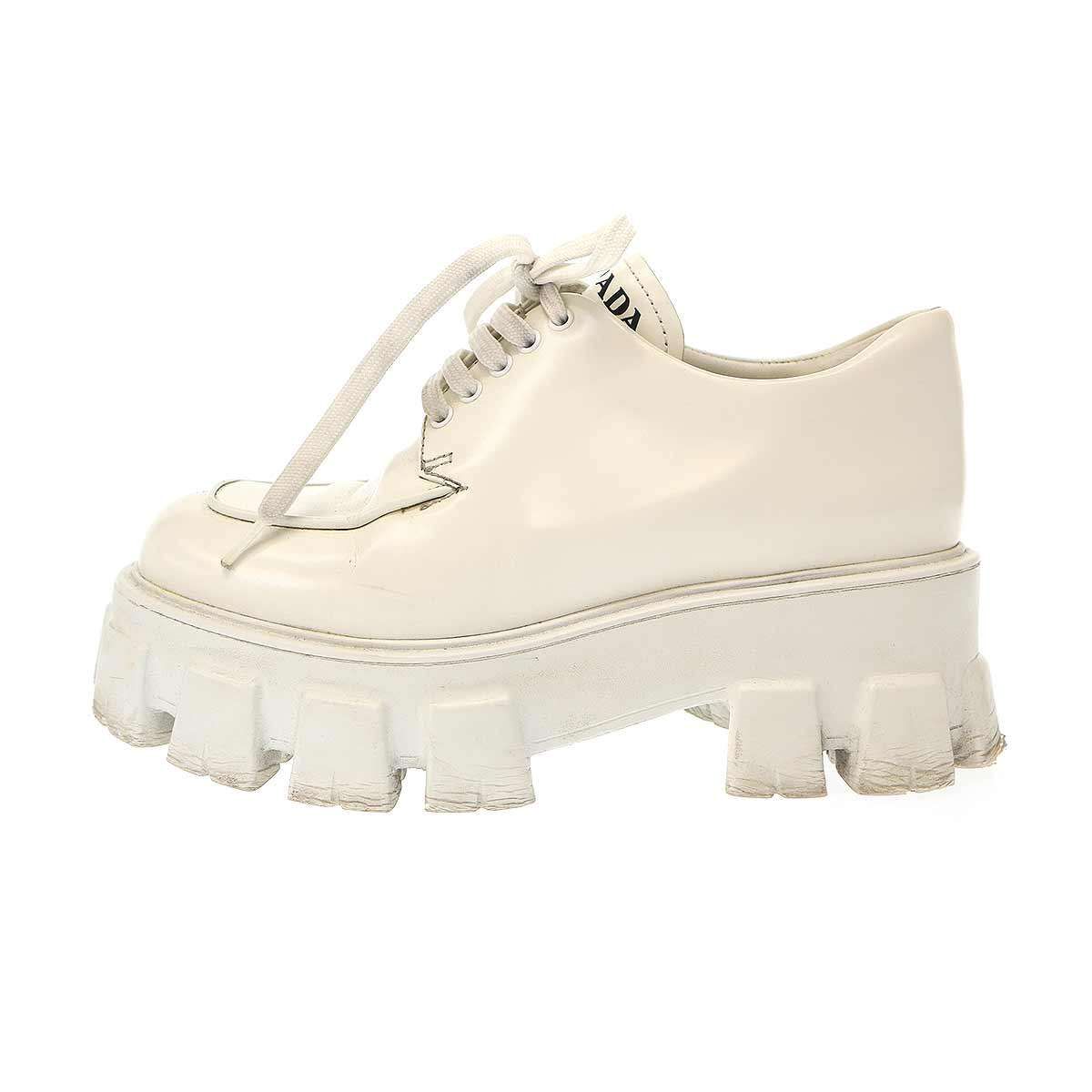 PRADA モノリス Prada モノリス レースアップ シューズ | ブラック | FARFETCH JP