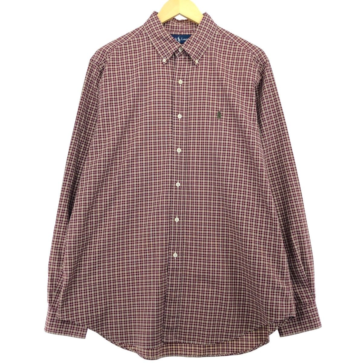 古着 ラルフローレン Ralph Lauren CLASSIC FIT クラシックフィット 長袖 ボタンダウンチェックシャツ メンズL相当/eaa486627
