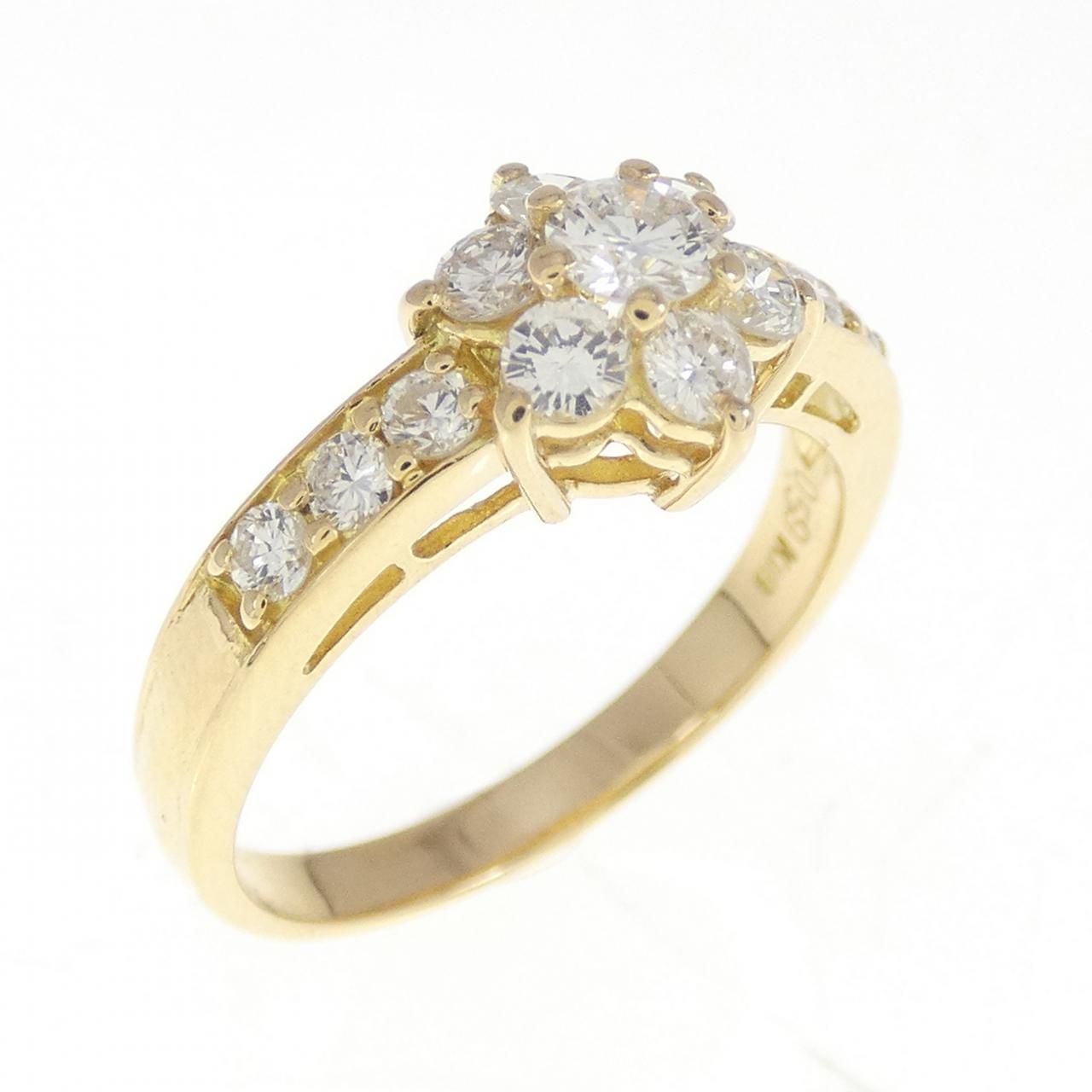 K18YG フラワー ダイヤモンド リング 0.59CT
