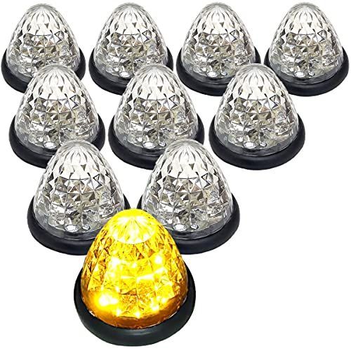クリアレンズ オレンジ Gearl トラック用 マーカーランプ LED サイド マーカー LED 24V 用 汎用 10個 セット (クリアレンズ オレンジ)