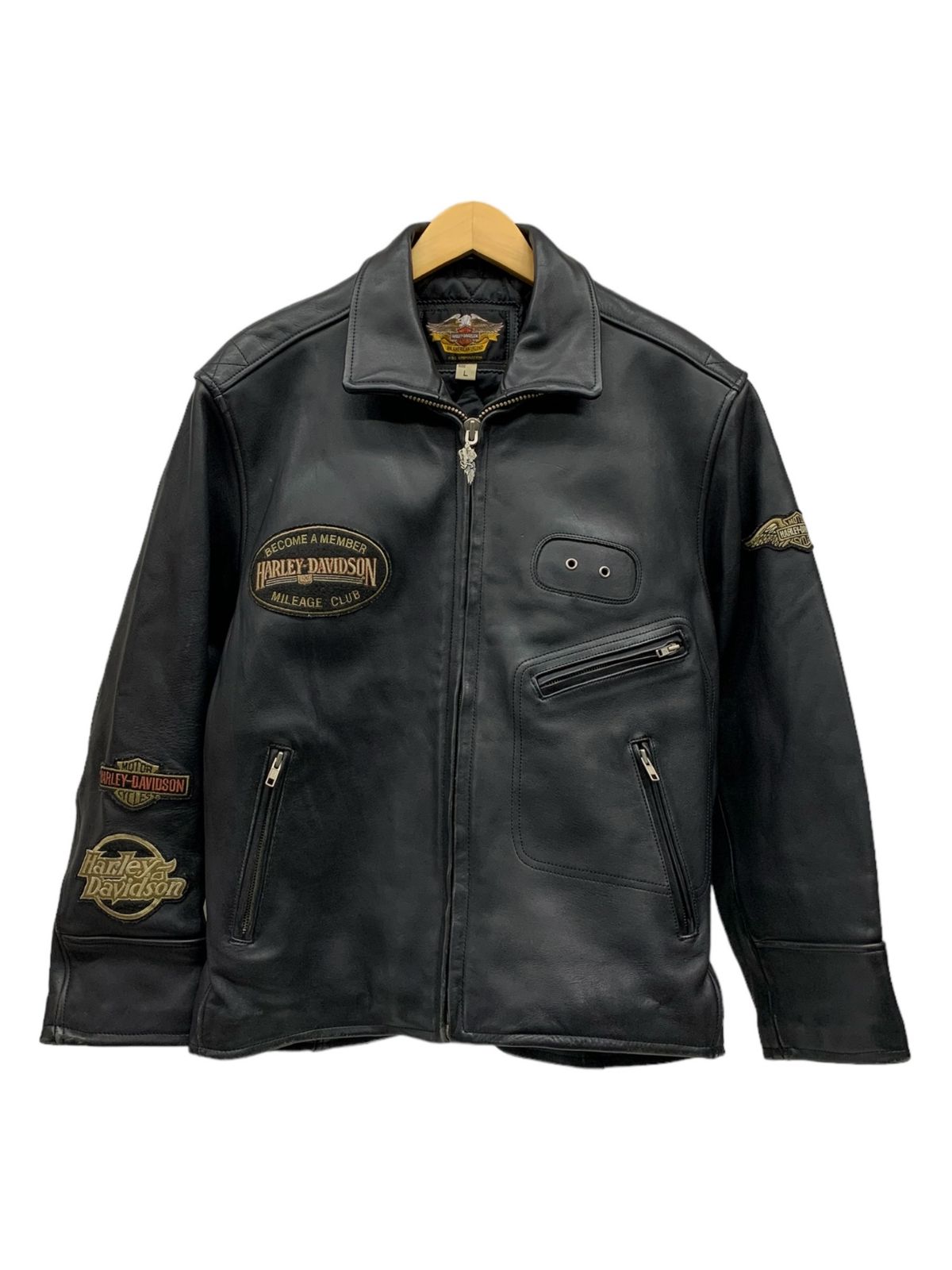 Harley-Davidson  シングルライダースジャケット　レザー　　黒 Harley Davidson ハーレーダビッドソン レザージャケット