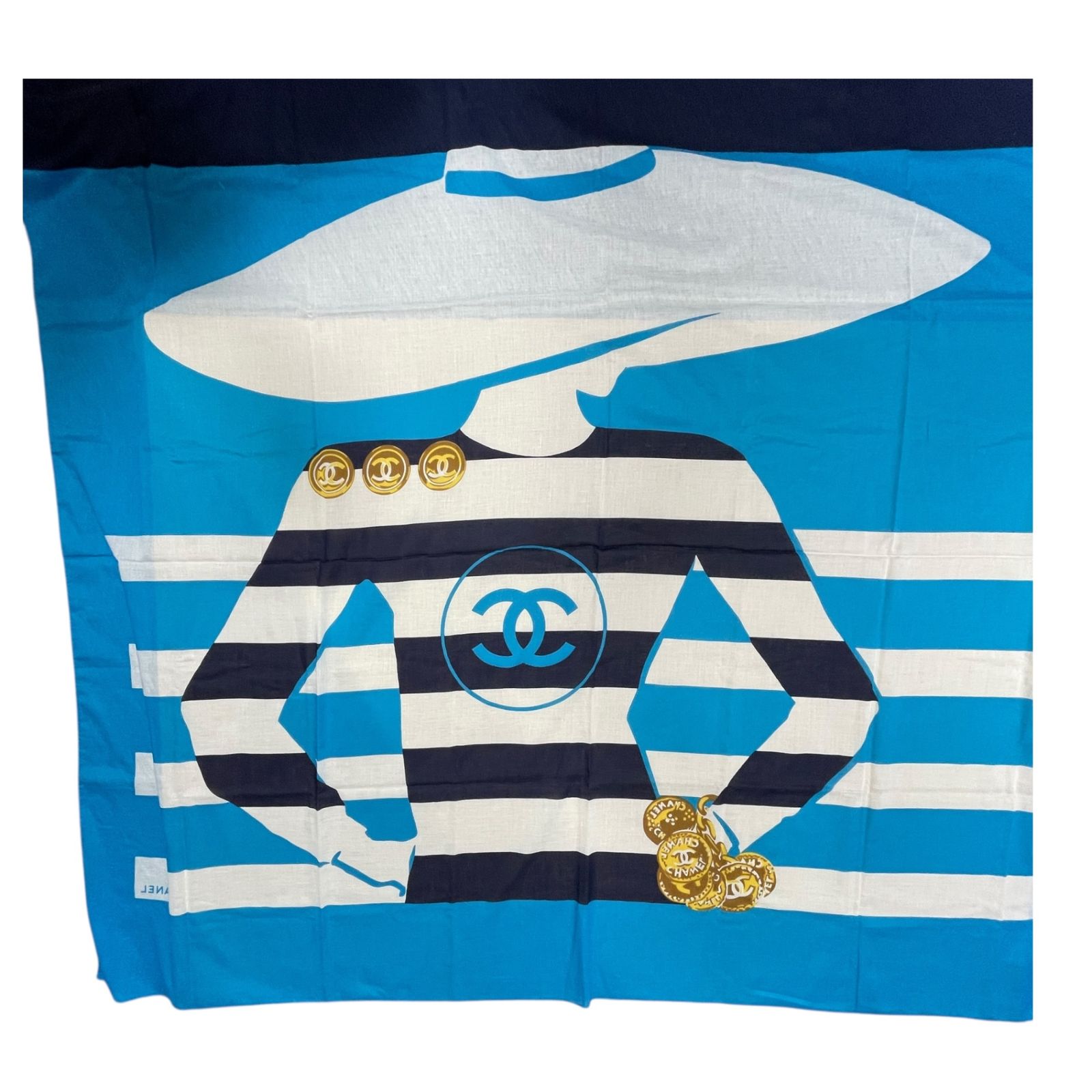 CHANEL　大判　ストール シャネル CHANEL 大判ストール グレー×ブルー×ベージュ カシミア