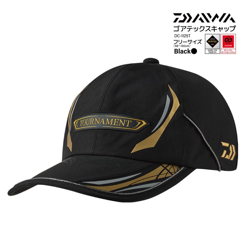 ダイワ ゴアテックス トーナメント キャップ ブラック フリー 58cm-60cm DC-1125T GORE-TEX 釣り具 フィッシング