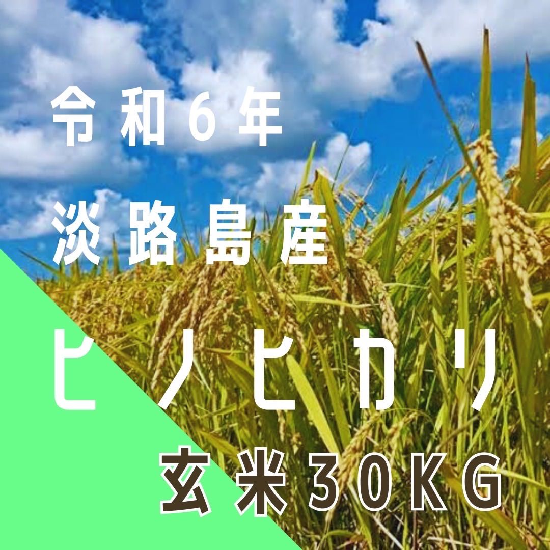 令和6年産 ヒノヒカリ　玄米30キロ 淡路島産 30kg 令和6年産 ヒノヒカリ 玄米30キロ 淡路島産 産地直送 - メルカリ