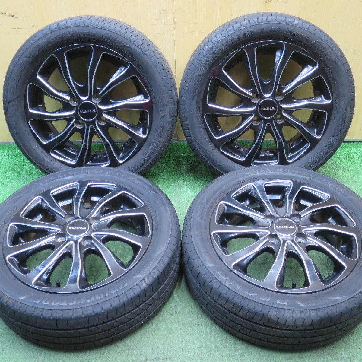 キレイ 23年 165 55R14 ブリヂストン レグノ GR-Leggera BALMINUM バルミナ 軽サイズ 14インチ PCD100 4H 5092602NJノ