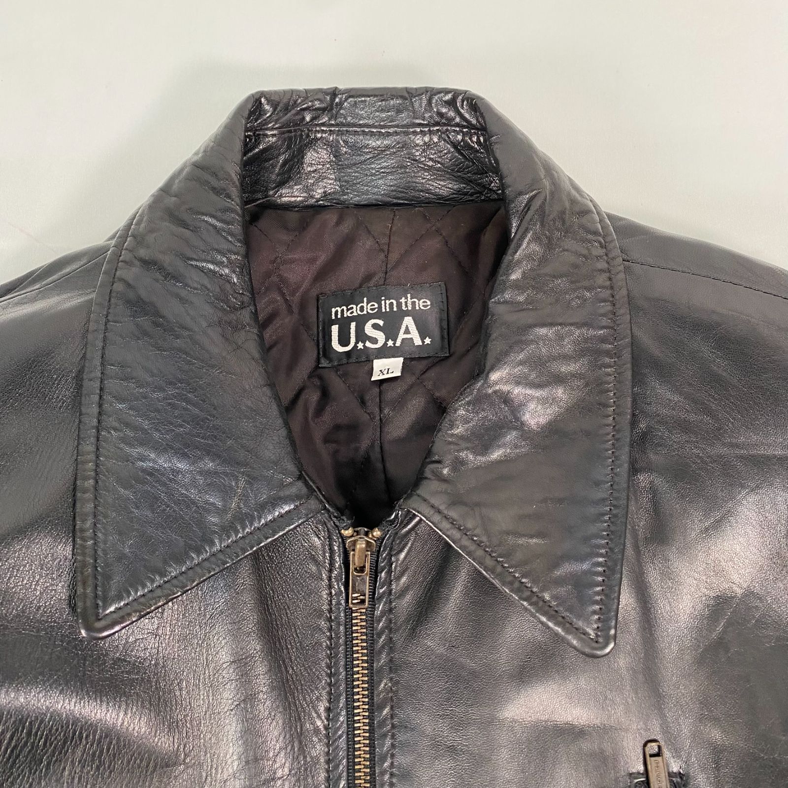 1940s SPILAG ヴィンテージ ブラックシャンブレー ジャケット 古着 USA製 90s ヴィンテージ レザージャケット ブラック 大きい