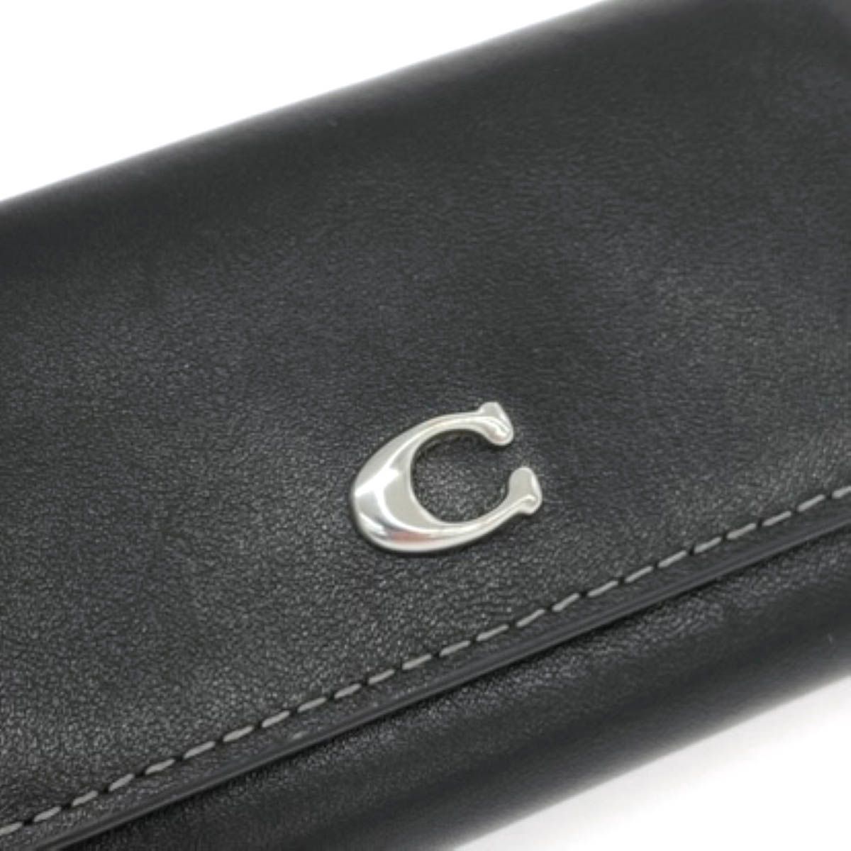 良好 COACH コーチ 6連 キーケース ブラック レザー レディース