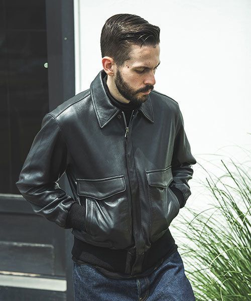MR.OLIVE アンティークヘアシープレザー フライトジャケット MR.OLIVE/ANTIQUE HAIR SHEEP LEATHER / FLIGHT JACKET ミスター