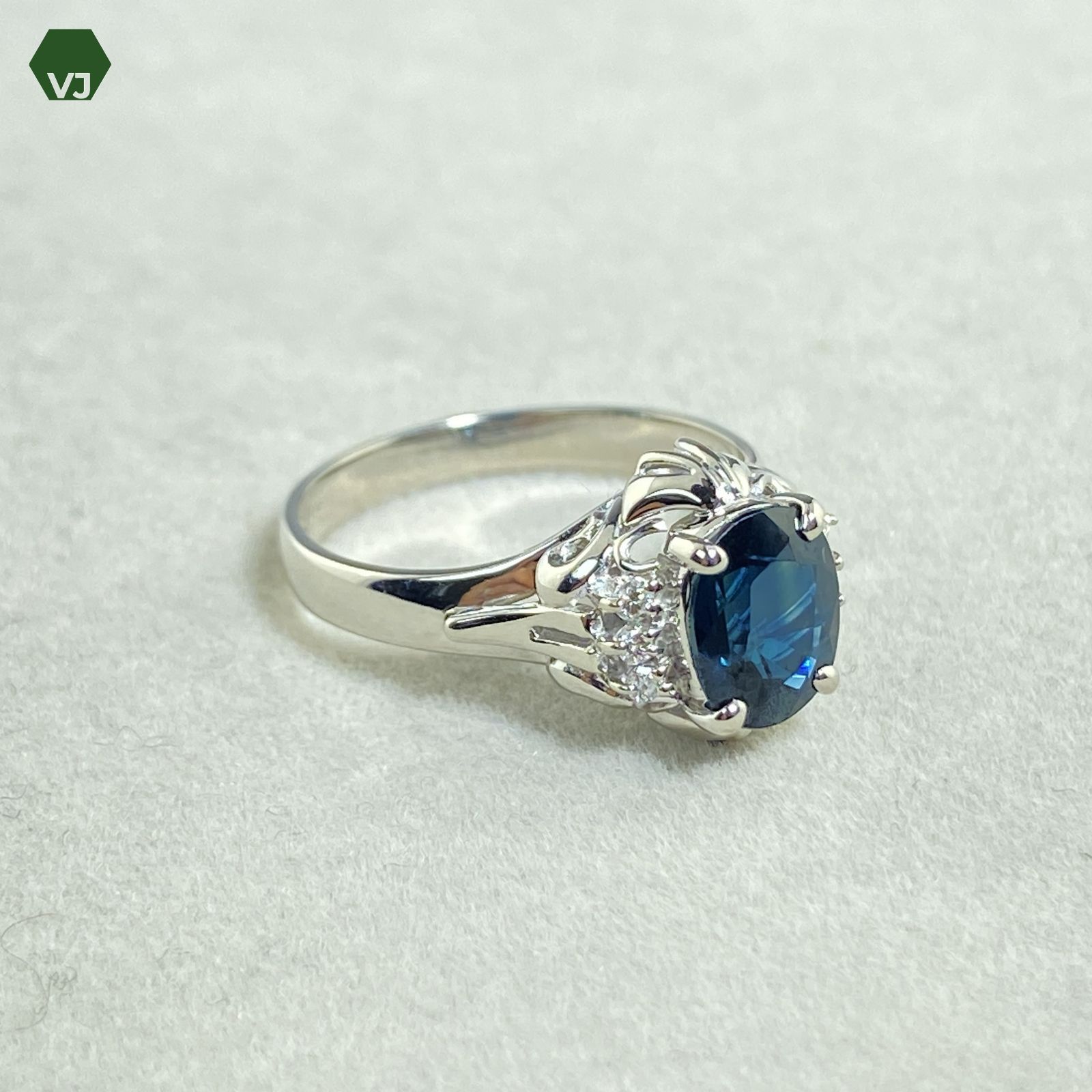 34-34】サファイア ダイヤモンド リング S4.4ct D0.57ct【中古 