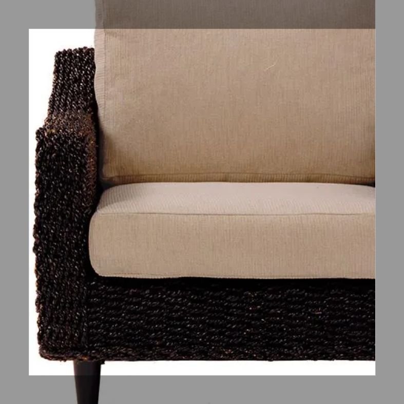 アバカ アジアン エスニック家具 1人掛けソファ ベージュクッション