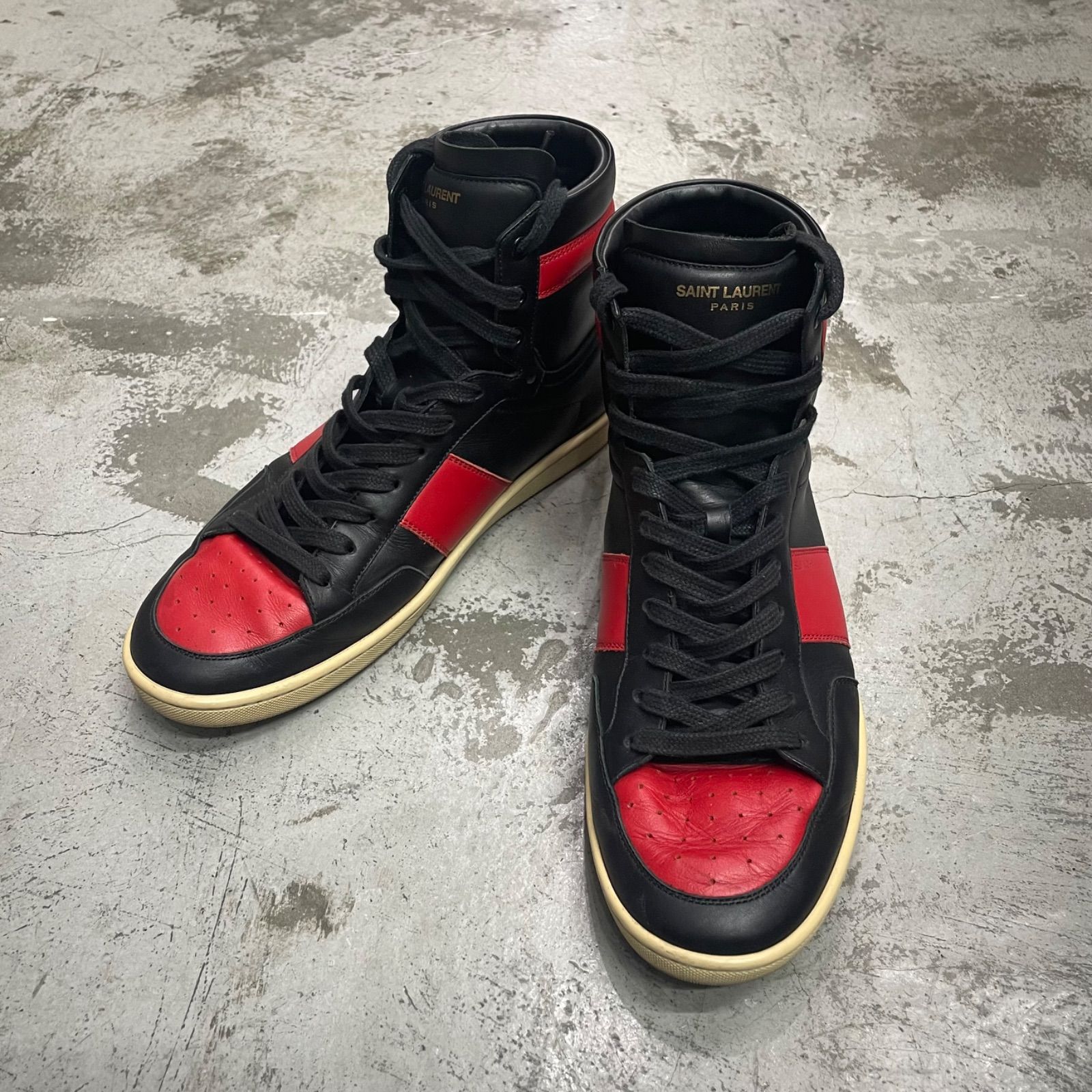 SAINT LAURENT PARIS 15AW レザー ハイカット スニーカー 345416 SAINT LAURENT PARIS 15AW レザー ハイカット スニーカー 345416