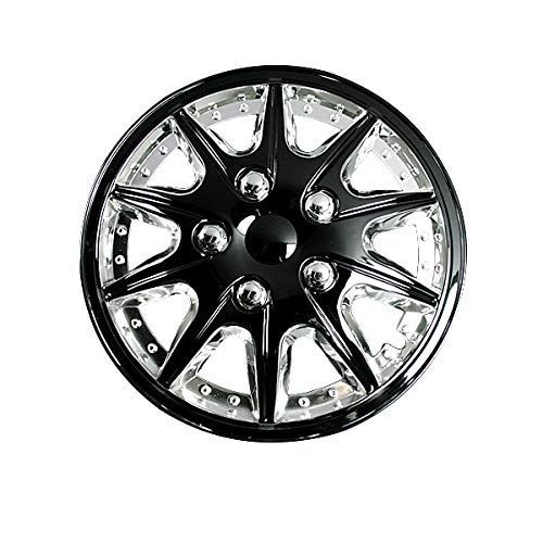 GET-PRO ホイールカバー 13インチ 1台分4枚セット (クロームu0026ブラック) 日産 モコ ホイールキャップ L004CBL13-001