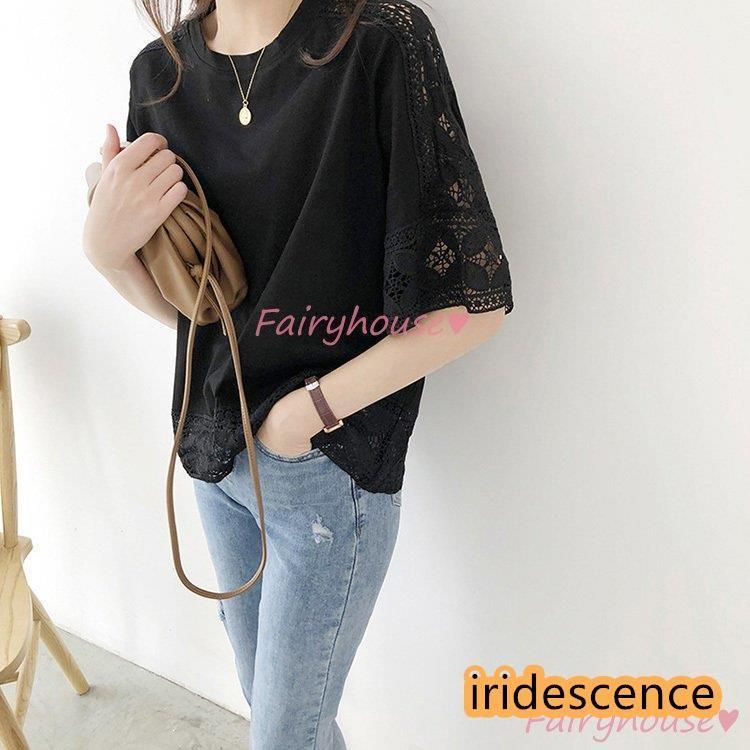 Tシャツ レディース 40代 夏 オシャレTブラウス 白レース