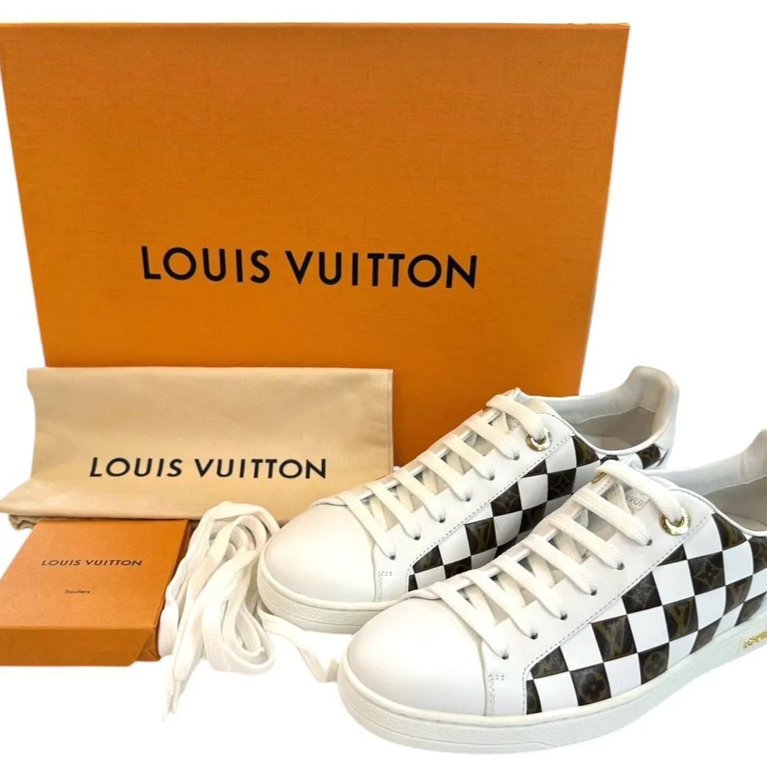 中古美品】LOUIS VUITTON ルイヴィトン フロントライン スニーカー モノグラム ブラウン×ホワイト レザー MS1119  SIZE36（23.0cm） レディース靴 - メルカリ