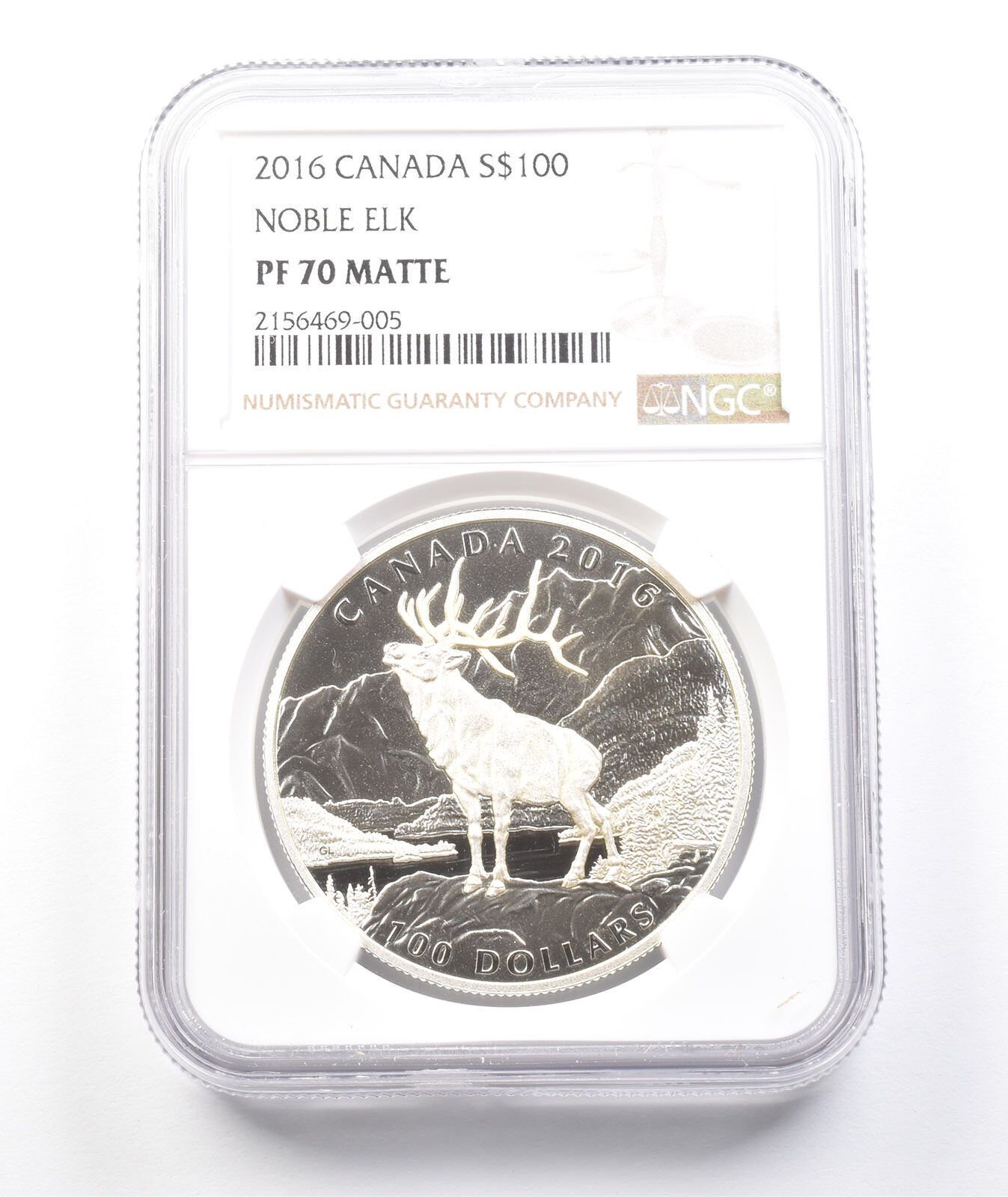 2016年カナダ100ドル銀貨ノーブルエルクPF70マットNGC