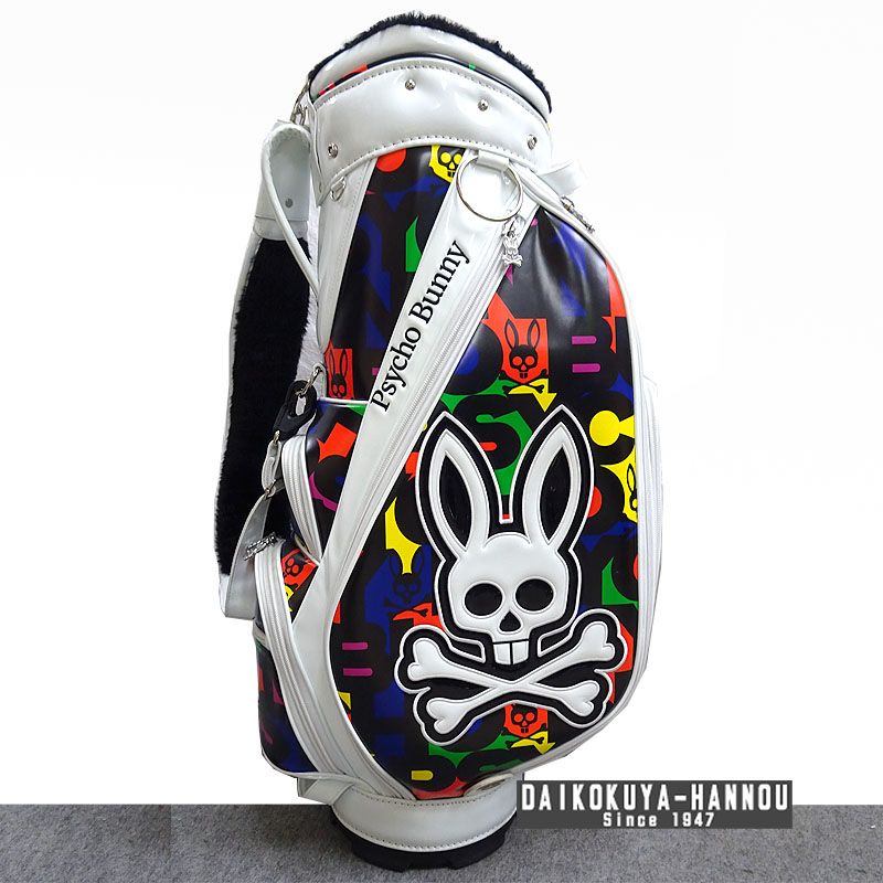 【美品】PsychoBunny キャディバッグ　軽量　マルチカラー Psycho Bunny キャディバッグ EXCLUSIVE PBMG3SC1 マルチカラー
