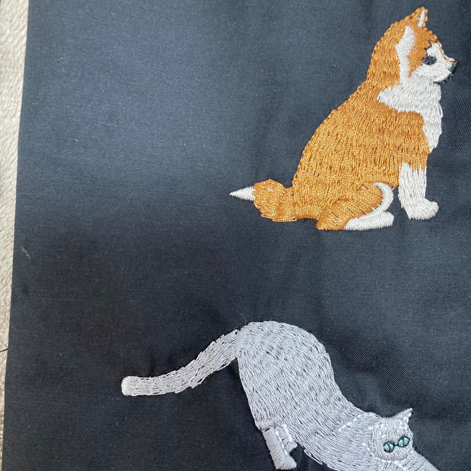 ear PAPILLONNER 猫 ネコ 犬 イヌ 動物 イアパピヨネ トートバッグ 黒