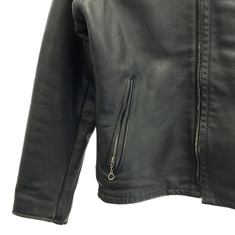 Schott 641ブラック レザー シングルライダースジャケット 38 Schott
