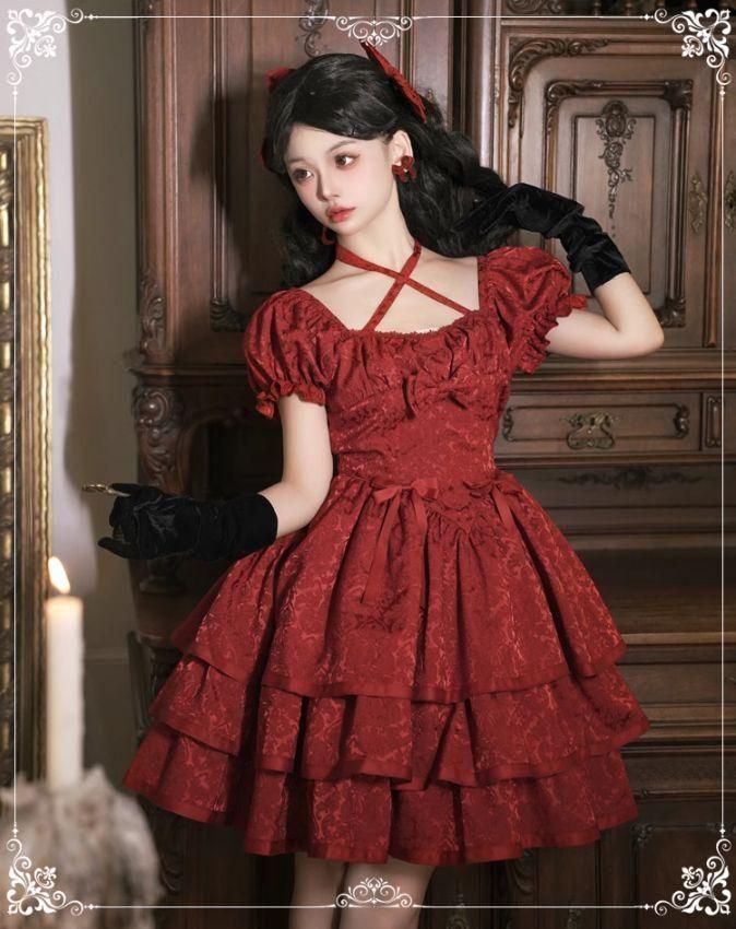 LT-17 豪華姫系 lolita 可愛 レトロ風 オリジナル 洋服 ロリータ ワンピース 美しい刺繍