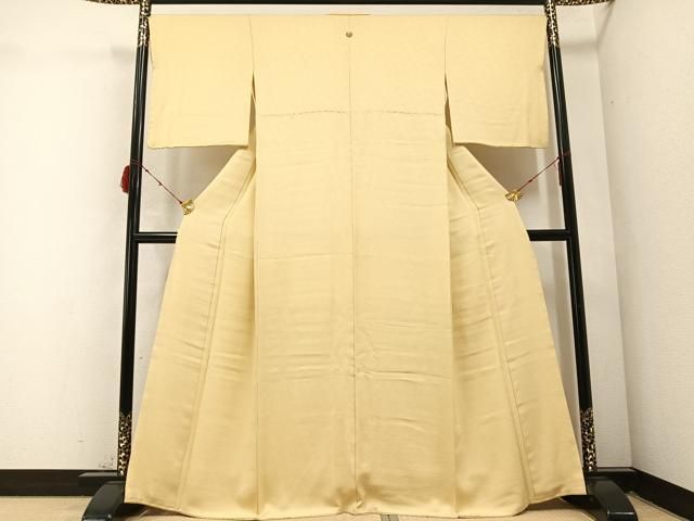 平和屋着物●上質な色無地 梅地紋 蒸栗色 正絹 AABC1753ph