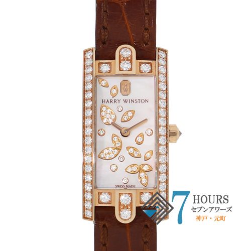 123288 HARRY WINSTON ハリーウィンストン AVCQHM16RR041 ホワイトシェル ピンクゴールド レザー（クロコ） クオーツ 当店オリジナルボックス A