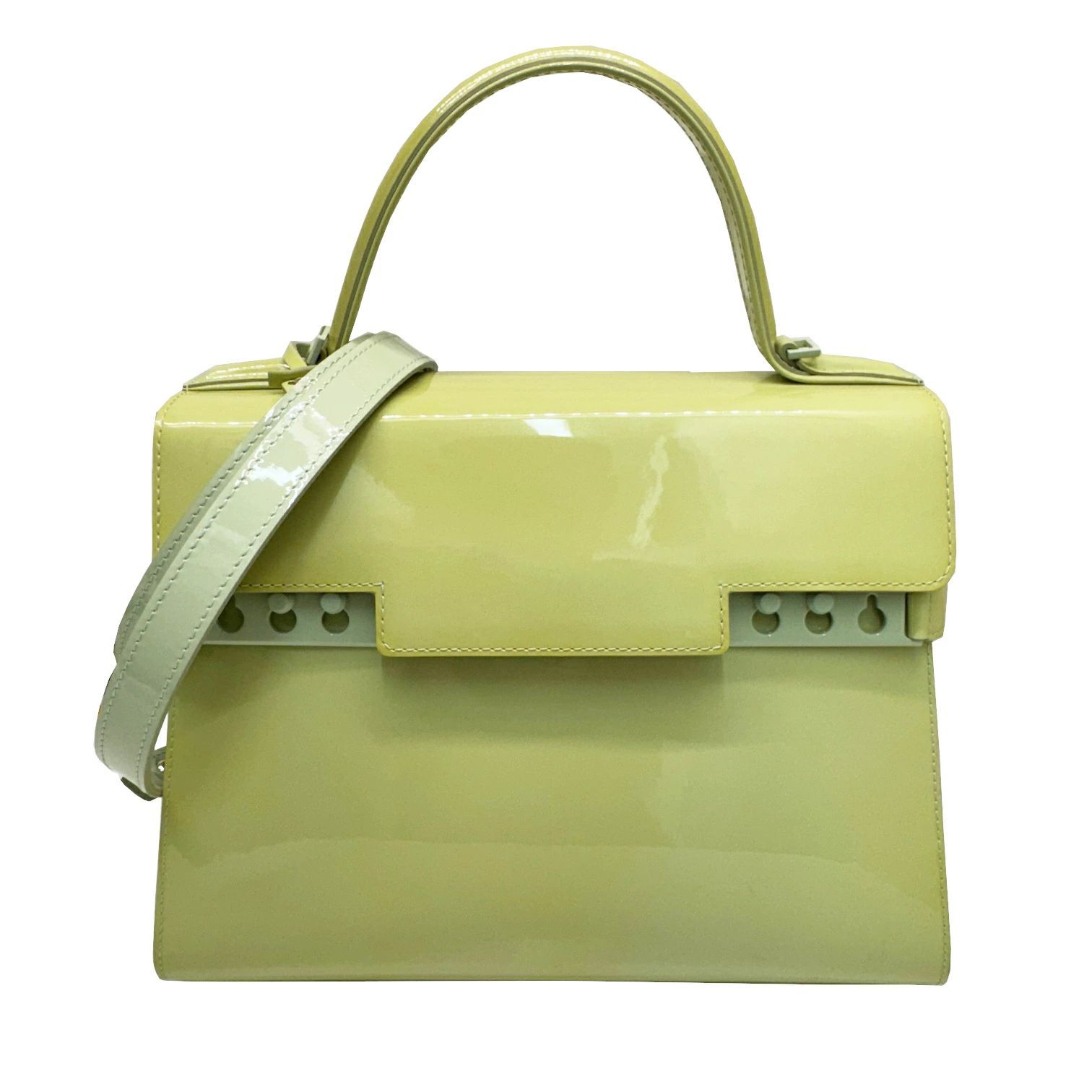 DELVAUX デルボー タンペートMM エナメル アマンド 2WAYバッグ 