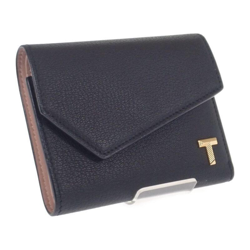 美品】 ティファニー 三つ折り財布 Tコレクション ピンク