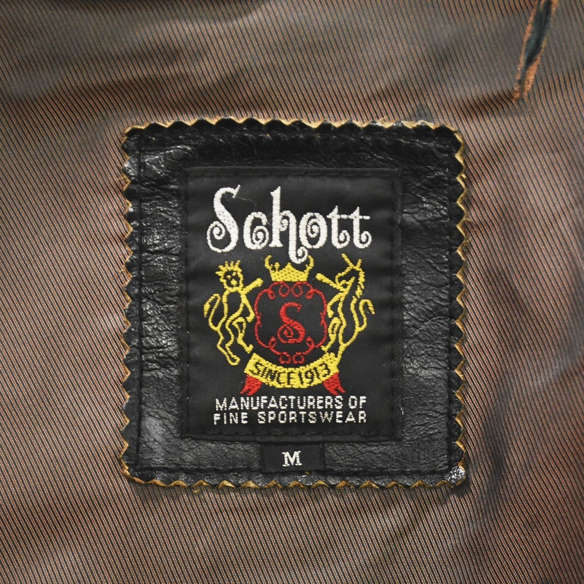希少デザイン】 ショット Schott エンブレムタグ フードファー レザー 