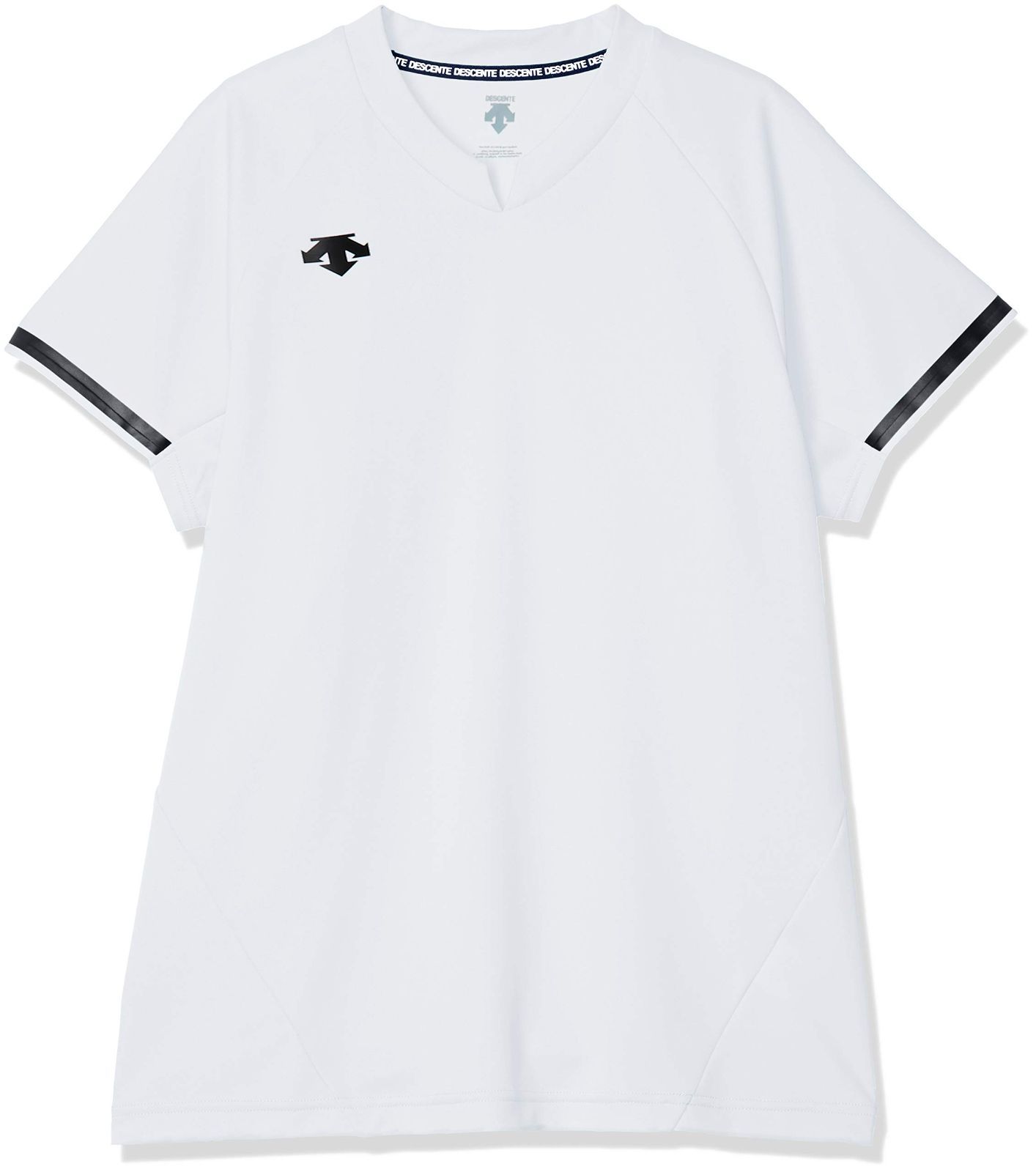 Size S_Color ホワイト デサント Tシャツ 半袖 バレーボール 定番 吸汗 ストレッチ 男女兼用 メンズ レディース 練習 WHT S
