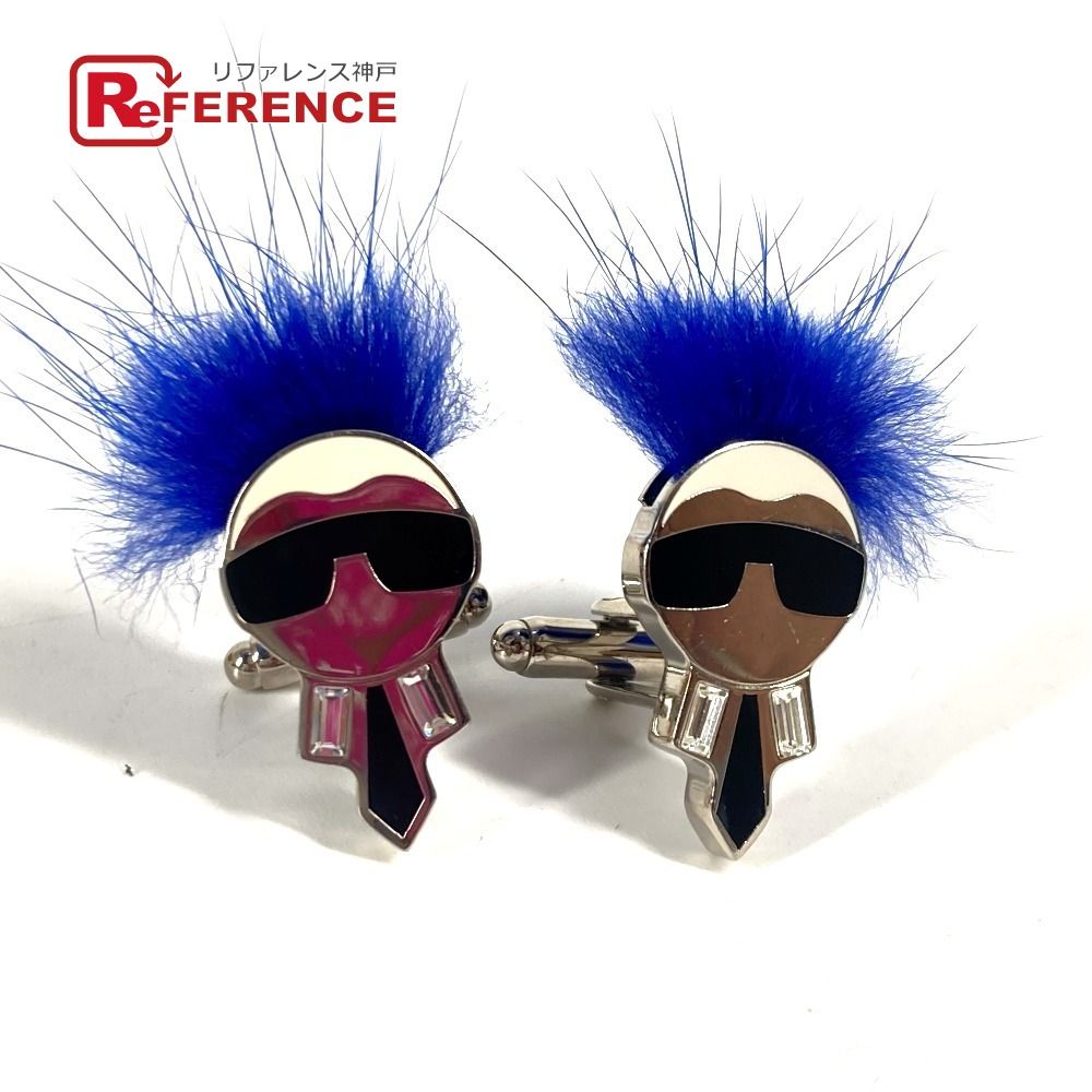 FENDI フェンディ カフス カールラガーフェルド メタル ブルー