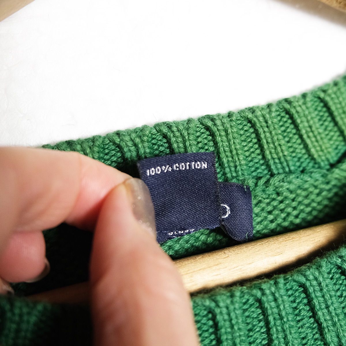 90s USA製 LANDS' END コットンセーター グリーン Lサイズ 90s USA製 LANDS' END コットンセーター グリーン Lサイズ 90s USA製