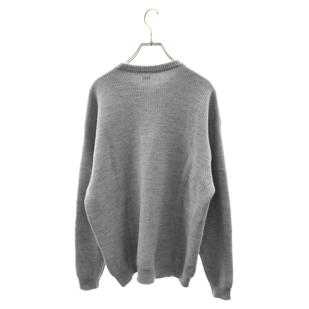 SEQUEL (シークエル) 23AW LOW GAUGE CREW NECK KNIT ロゴワッペン ローゲージ クルーネック長袖ニット セーター  グレー SQ-23AW-KN-04 - メルカリ