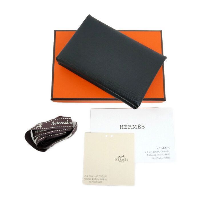 HERMES エルメス 正規 2025年 B刻印 CALVI カルヴィ エプソン セリエ 名刺入れ カードケース NOIR ノワール ブラック 黒