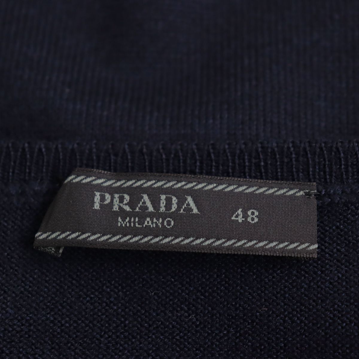 極美品○22SS PRADA プラダ バージンウール100％ Vネック ロング