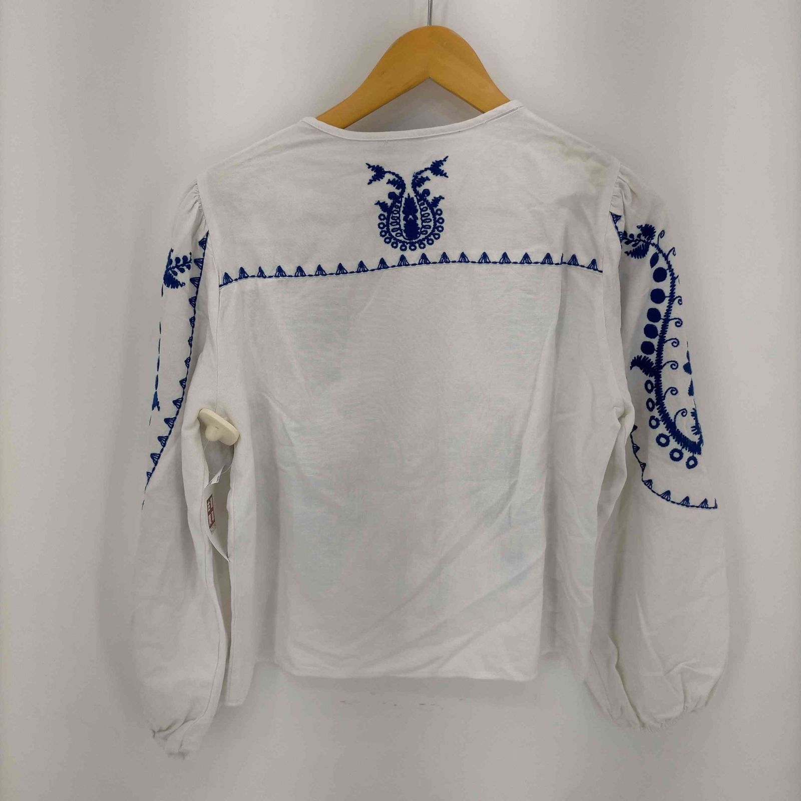 ザラ ZARA コントラスト刺繍入りブラウス レディース import：S